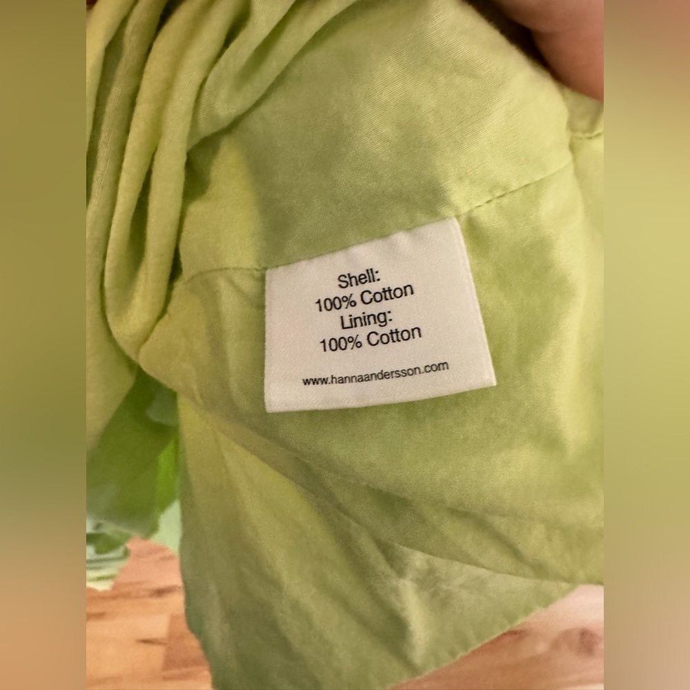 Hanna Andersson Womens Embroidered Cotton Dress Green Floral Ruffle Size 6 EUC - Picture 6 of 7